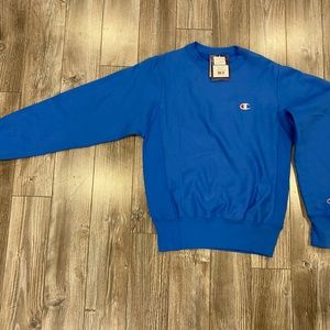 Champion Reverse Weave Blue Crew Neck Sweatshirt (Size XS MEN)